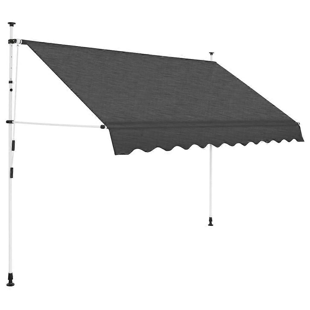 Retractable Awning Hand Operated 300 cm UV Resistant Polyester Charcoal