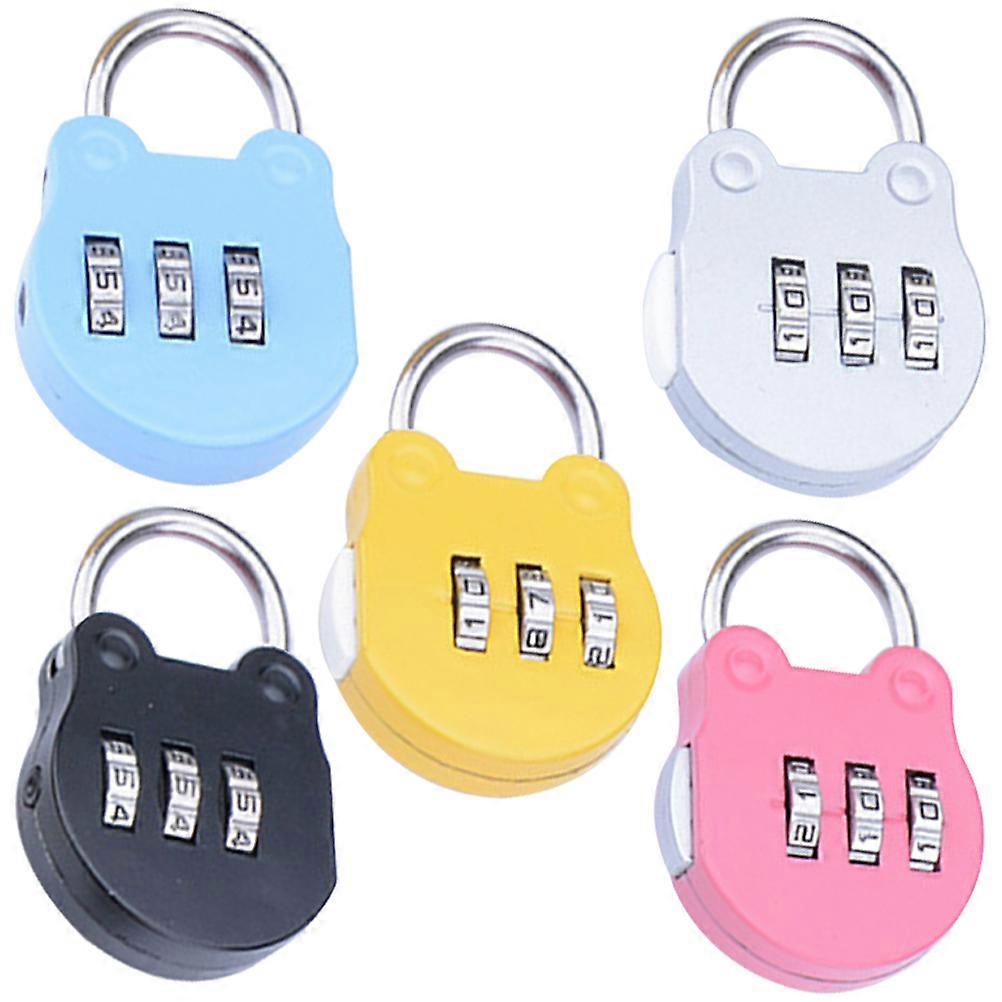 Small Combination Lock Compact Private Belongings Protection Zinc Alloy 5Pcs