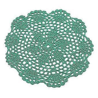 Napperon rond en dentelle florale crochetée à la main, 30 cm, en mélange de coton et coton mélangé, modèle 2025 (dernier modèle).