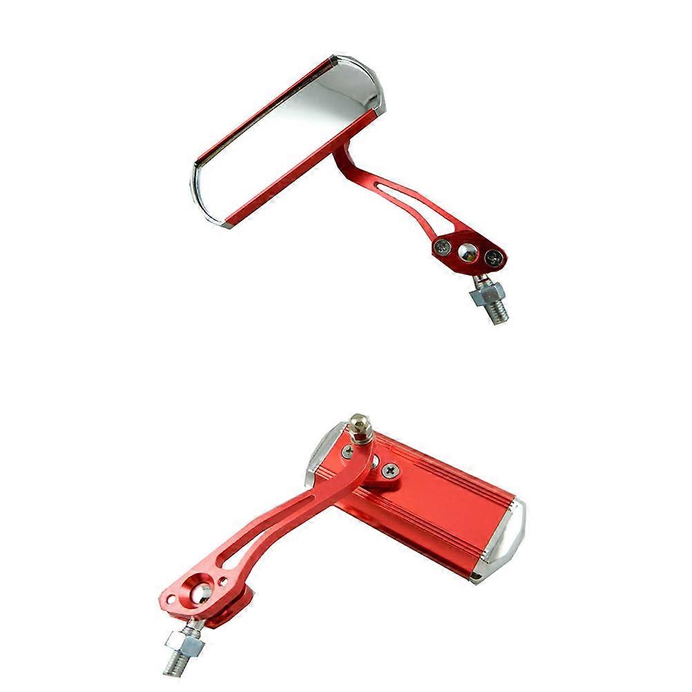 Adjustable HD Blast Resistant Wide Angle Rear View Bike Mirrors for Handlebars Lightweight Stylish Red
