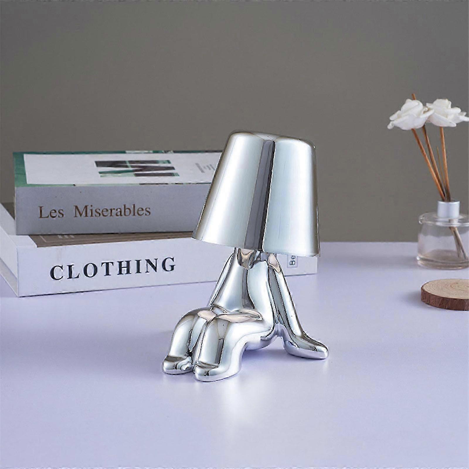 Thinker Lamp, Touch Control Table Lamp, Creative Little Gold Man Thinker Statuia Led Lampa de birou, decorare cadou