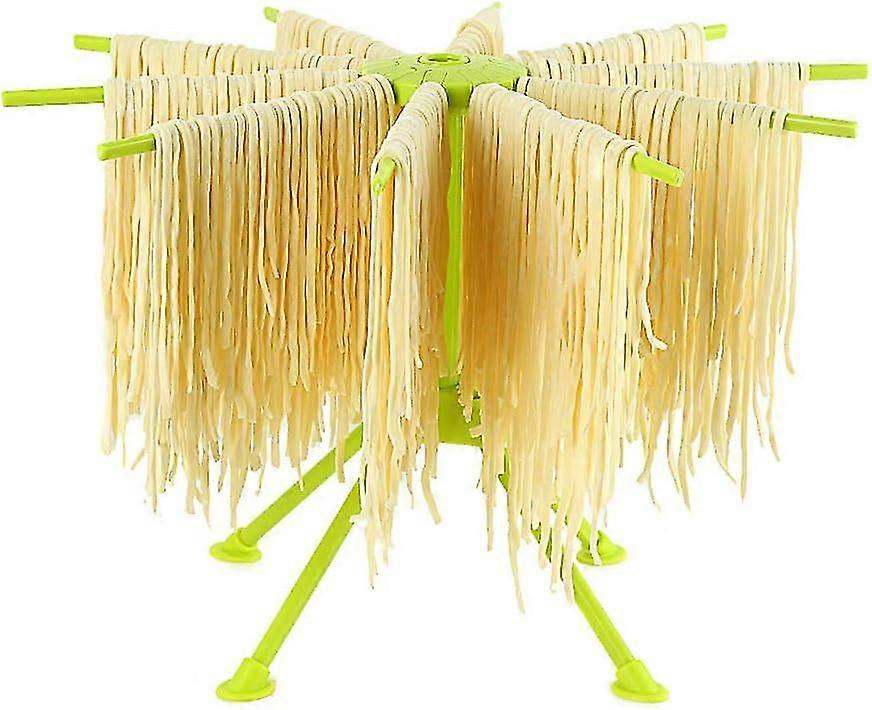 2 Pieces Foldable Pasta Drying Rack, Collapsible Plastic Noodle Maker Hanging Stand(green