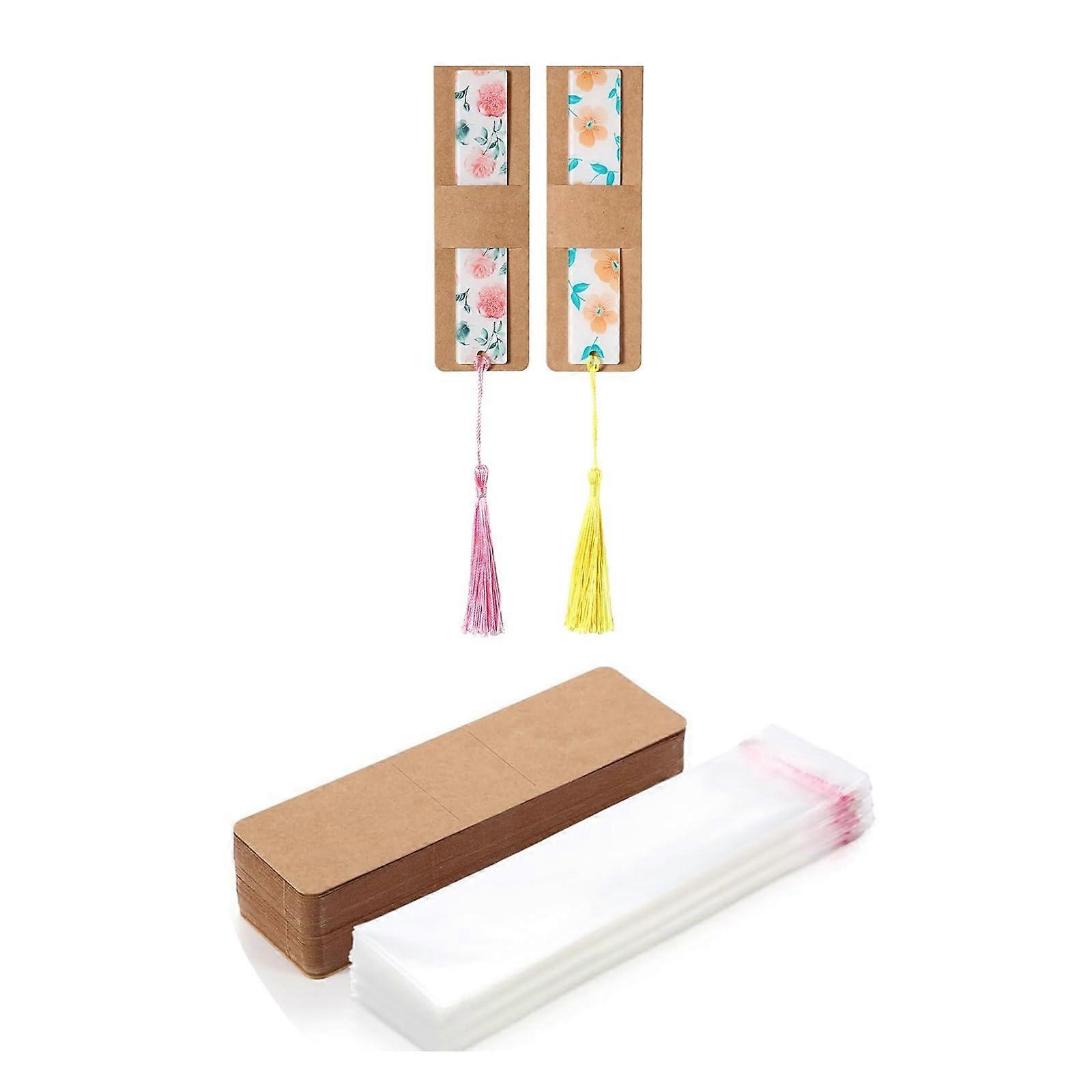 Set of 50 Blank Craft Bookmark Sleeves for Resin Holders, Ideal for Crafting Presentation Cards and Bookmark Packaging