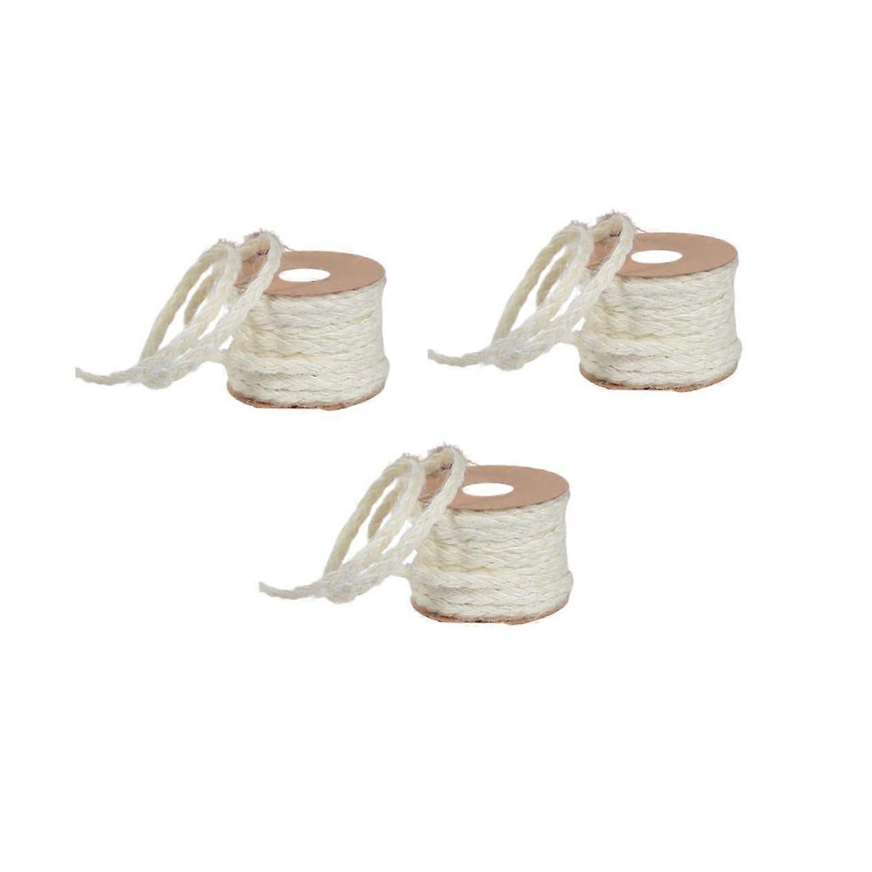 3 pieces of jute twine natural fiber crafting rope for DIY projects, gift wrapping, and gardening in cream color