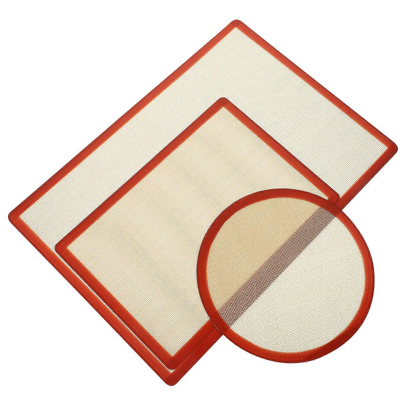 Nonstick Baking Sheet Reusable Non Stick Baking Mats Baking Tools Effective Heat Insulation 21.50X21.50X0.10cm Certified 3Pcs