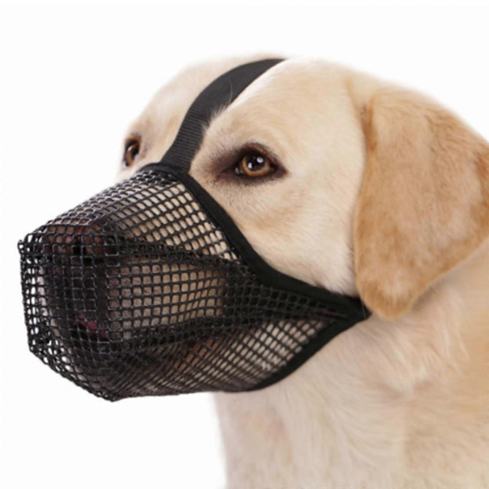 Muzzle for Dogs, Dog Muzzle with Rounded Mesh and Adjustable Loop, Breathable Pet Mask, Dog Training for Small, Medium and Large Dogs (XL, Black)'