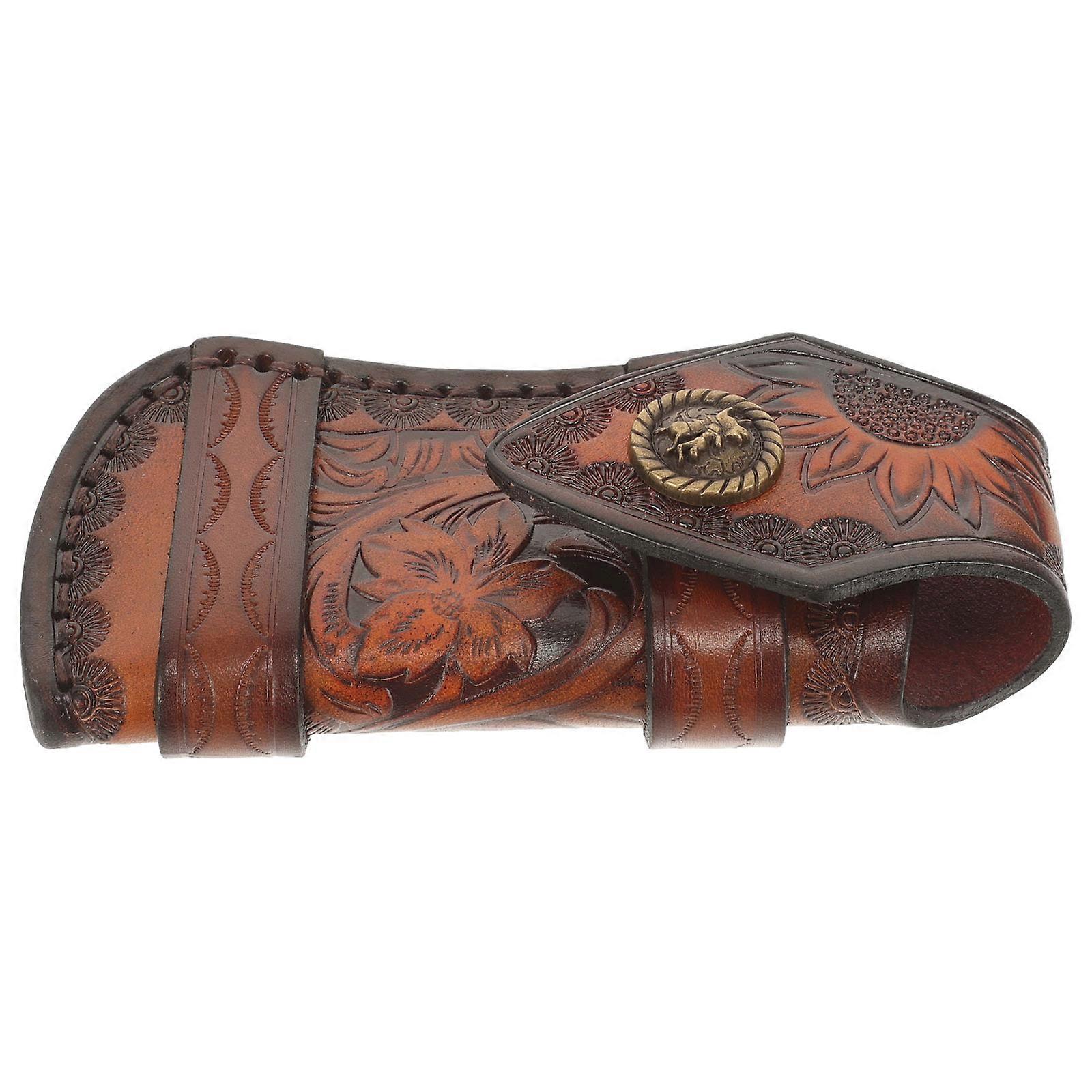 Sleeve Protect Cover Iron And Leather Made Utensil Holder Travel Use 13.00X6.10X2.50CM 1Pack