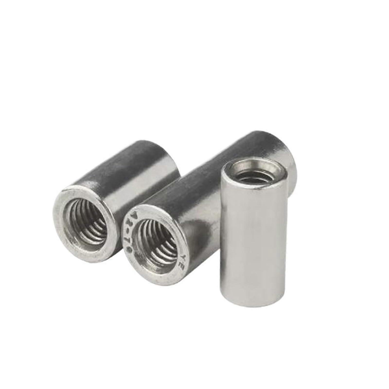 Round Connection Nuts M6 M8 M10 M12 Stainless Steel Extend Coupling Nut (M10 1pc 35mm)