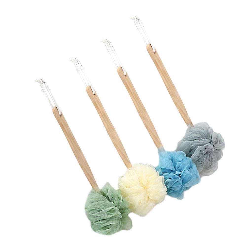 Body Cleaning Brushes Deep Cleansing Multi Purpose Long Handle Nylon Material Gray 4Pcs