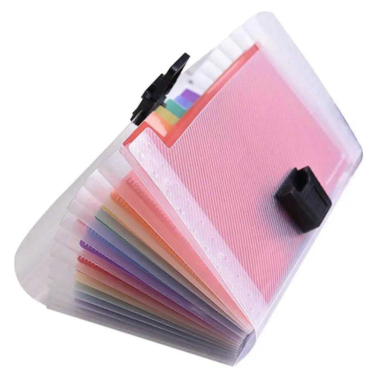 Document Organizer A6 Mini 13-Pocket Portable Clip Folder With Buckle Multicolor Wallet Sleeve