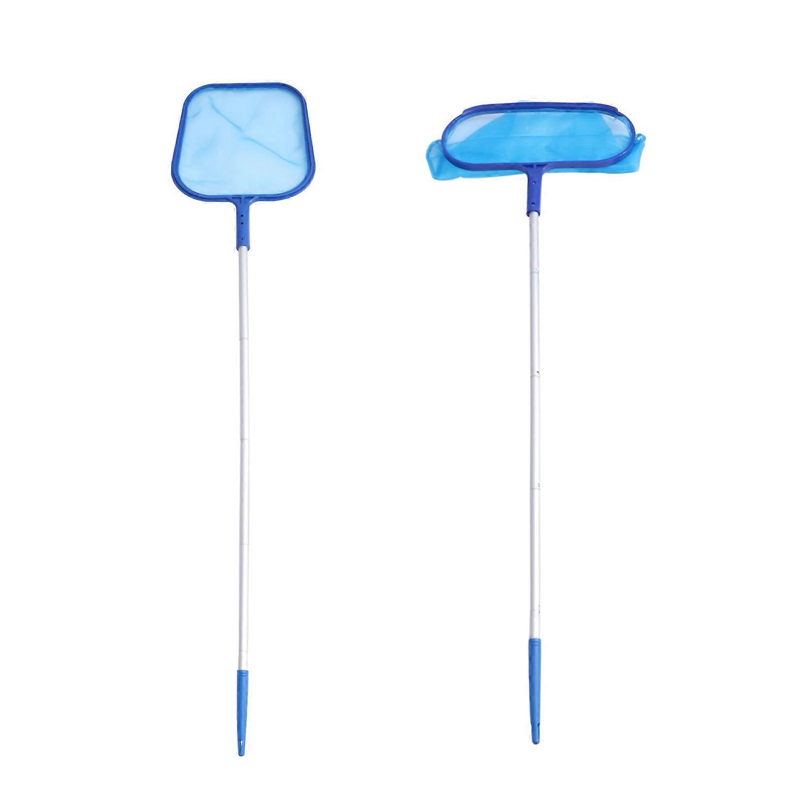 1 Set Telescopic Aluminum Pool Scoop Net for Leaf Cleaning