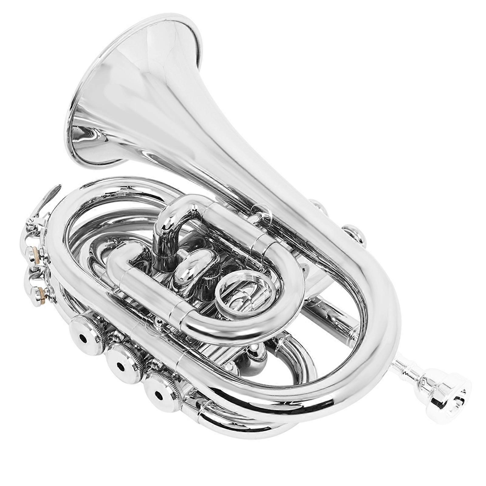 Standard Τρομπέτα Set Pocket Trumpet Bb Flat Brass μουσικό όργανο με επιστόμιο γάντια καθαρισμού πανί περίπτωση πολύχρωμο