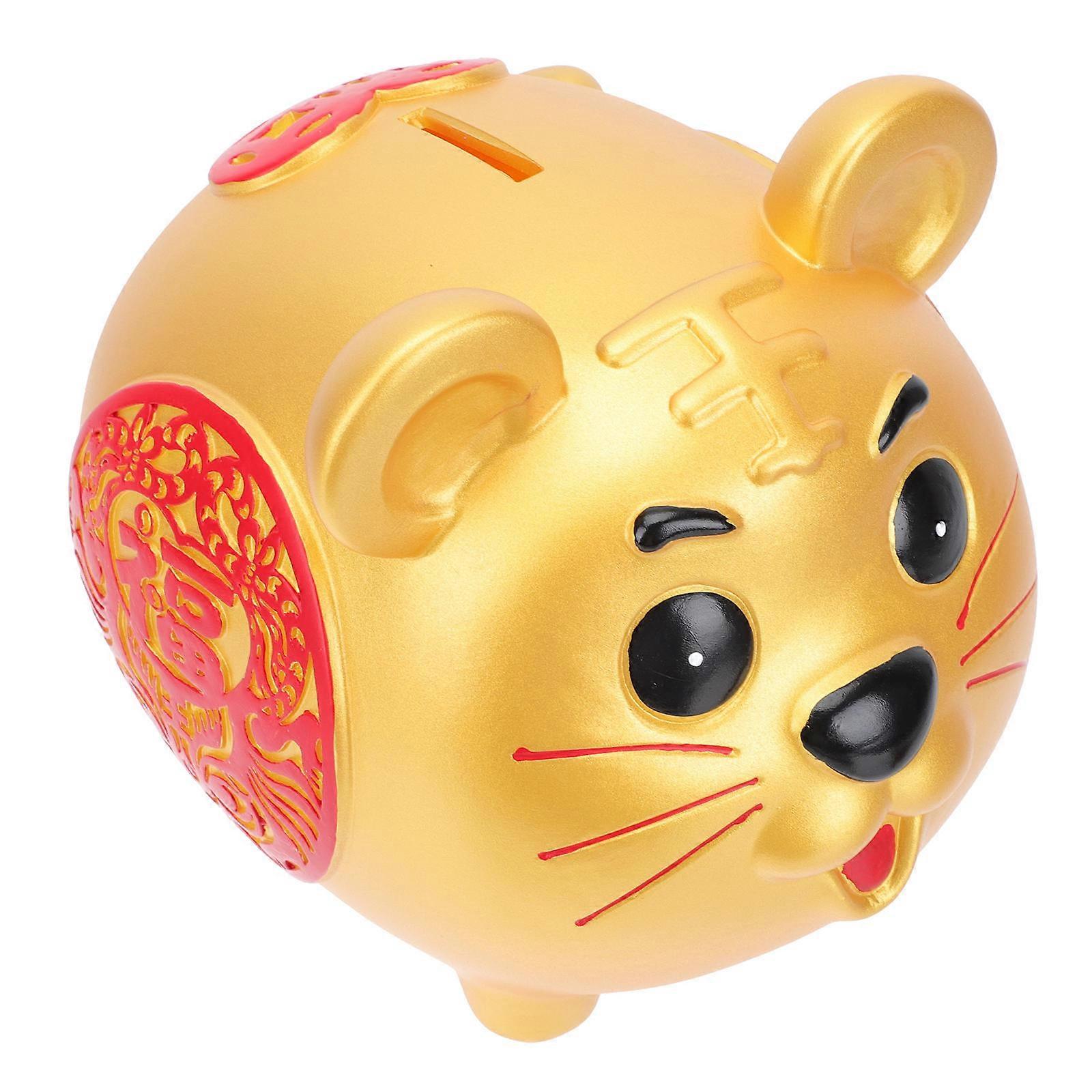 Tiger-Shape Coin Container Kids Saving Jar Decor Cartoon Design 1Pc