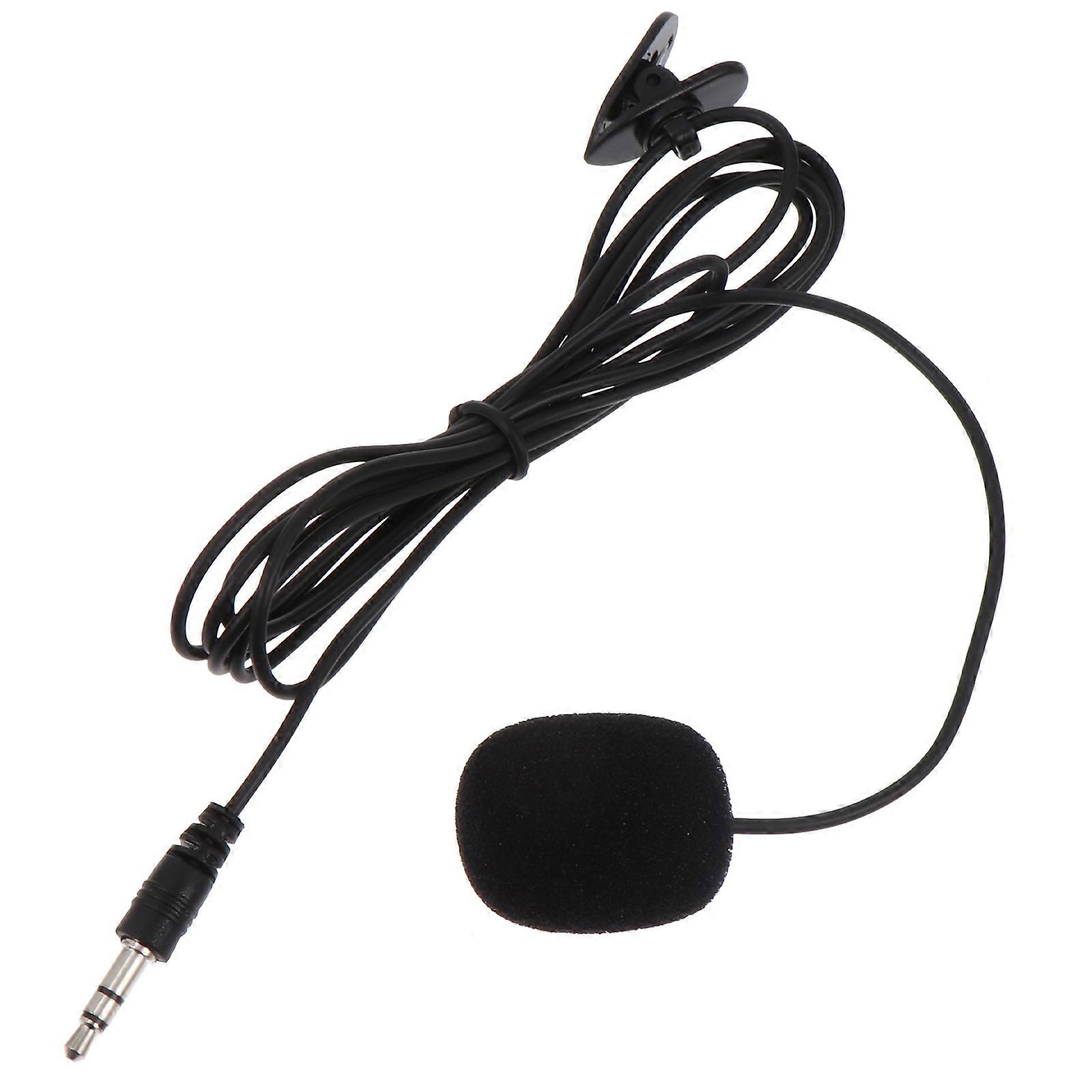 Black Clip On Microphone with Sturdy PVC Clip for Phone and Video Chat 5pcs Portable