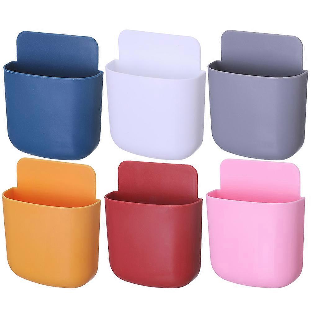 6pcs Wall Mount Remote Controller Holders Cell Phone Organizers Adhesive Sundries Holders