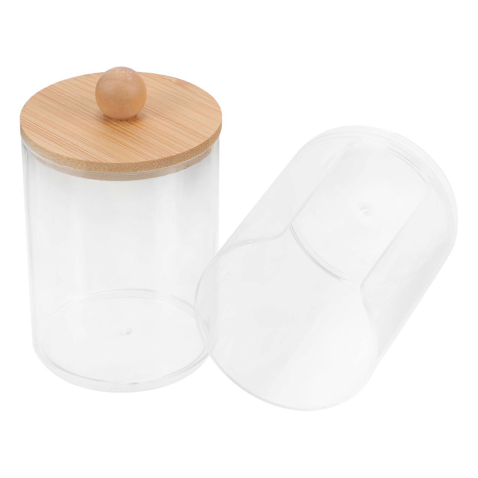 Transparent Storage Box for Cotton Swabs and Makeup Items Clear Desktop Organizer