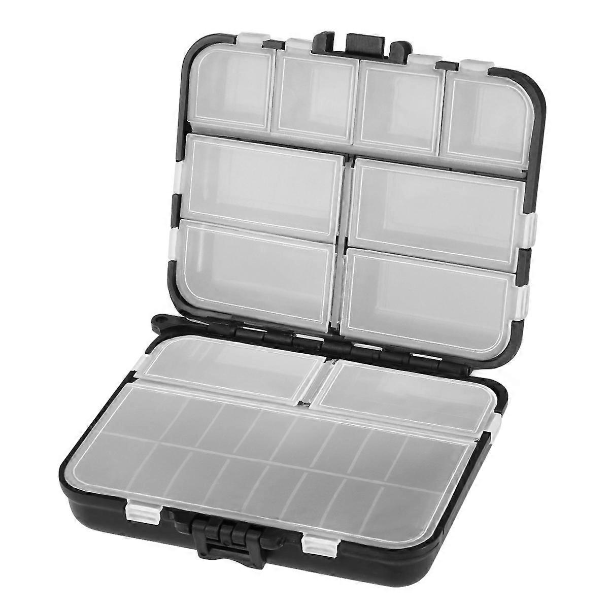 Fishing Tackle Box Made of Durable Plastic for Organizing Tools Great for Fishing Use Black 7.5x5.5x3.5 Inches