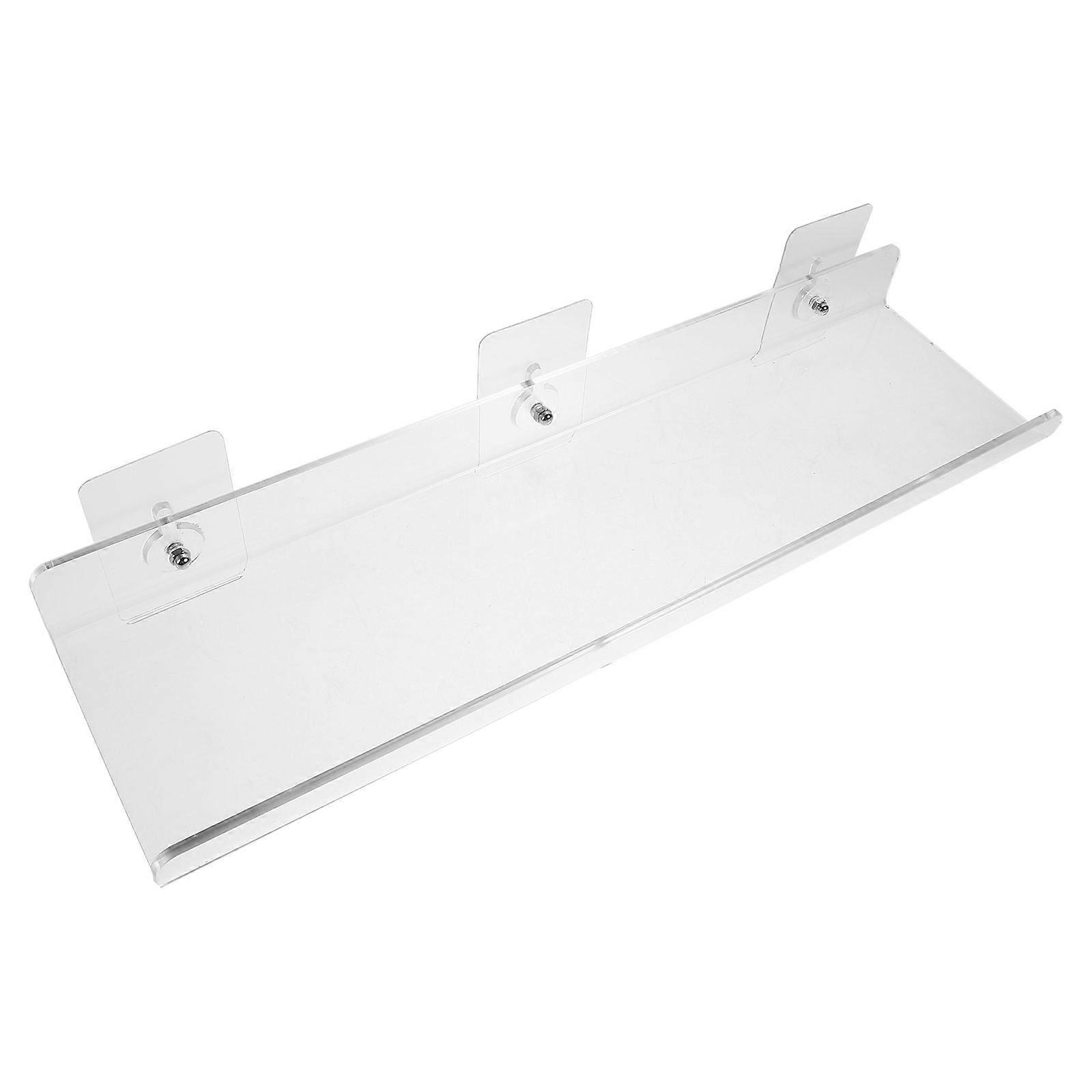 Clear Acrylic Corner Shower Shelf Wall Mounted Bathroom Storage Rack for Shampoo Holder No Drill 1 Set
