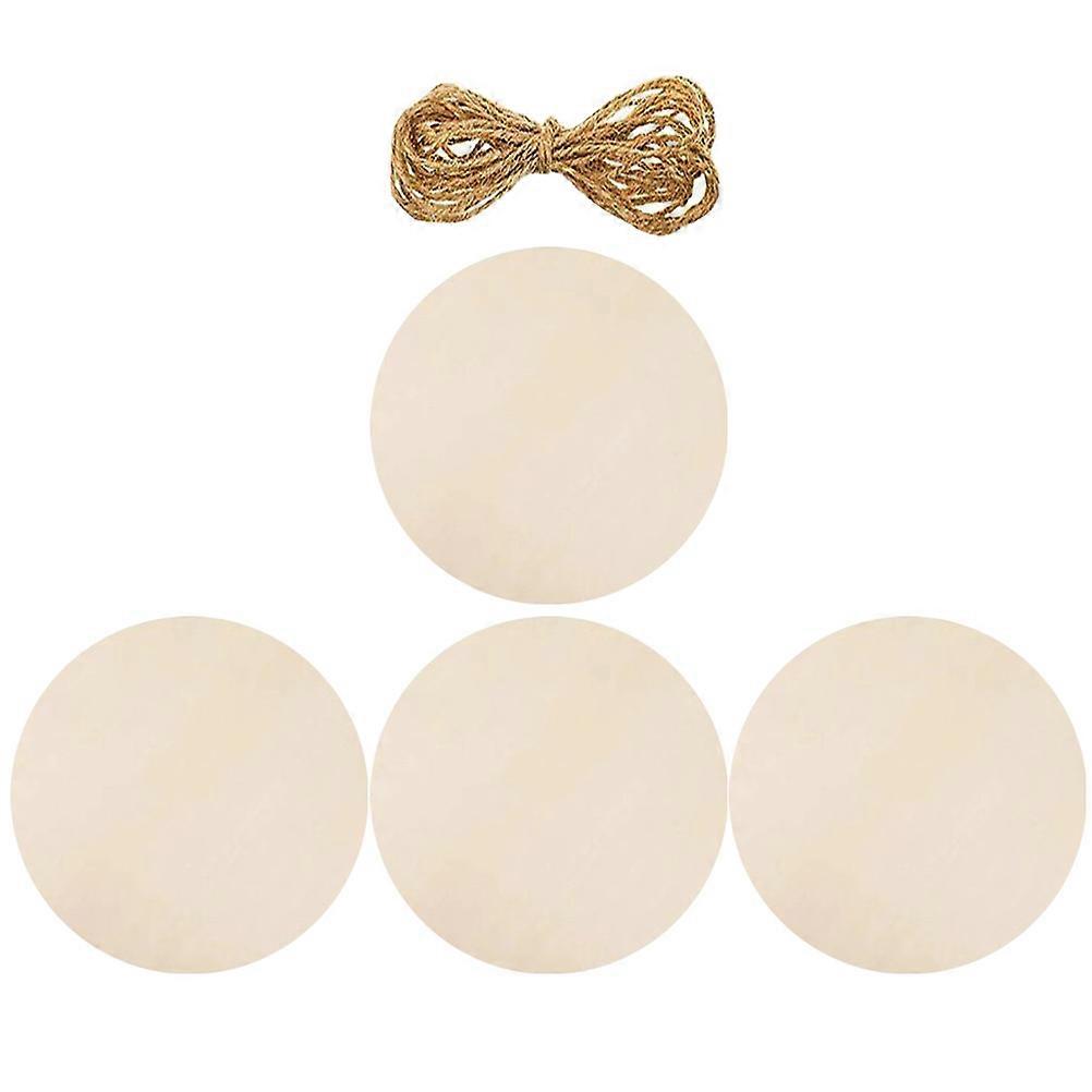 Engraving Blanks Round Wooden Discs Diy Painting For Home Decoration Ivory 30.00X30.00X0.60Cm 4 Sets