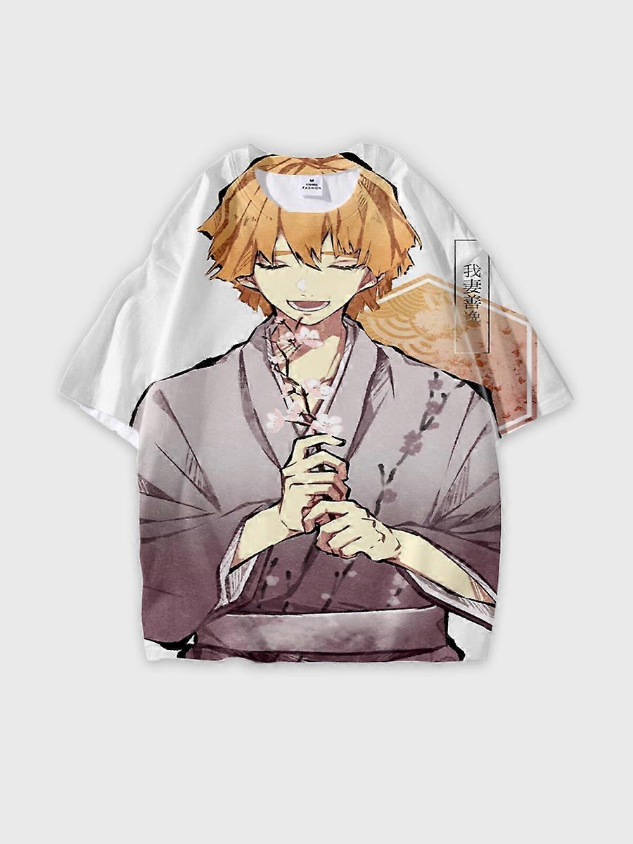 T-shirt round neck Character Pattern loose short sleeve P199