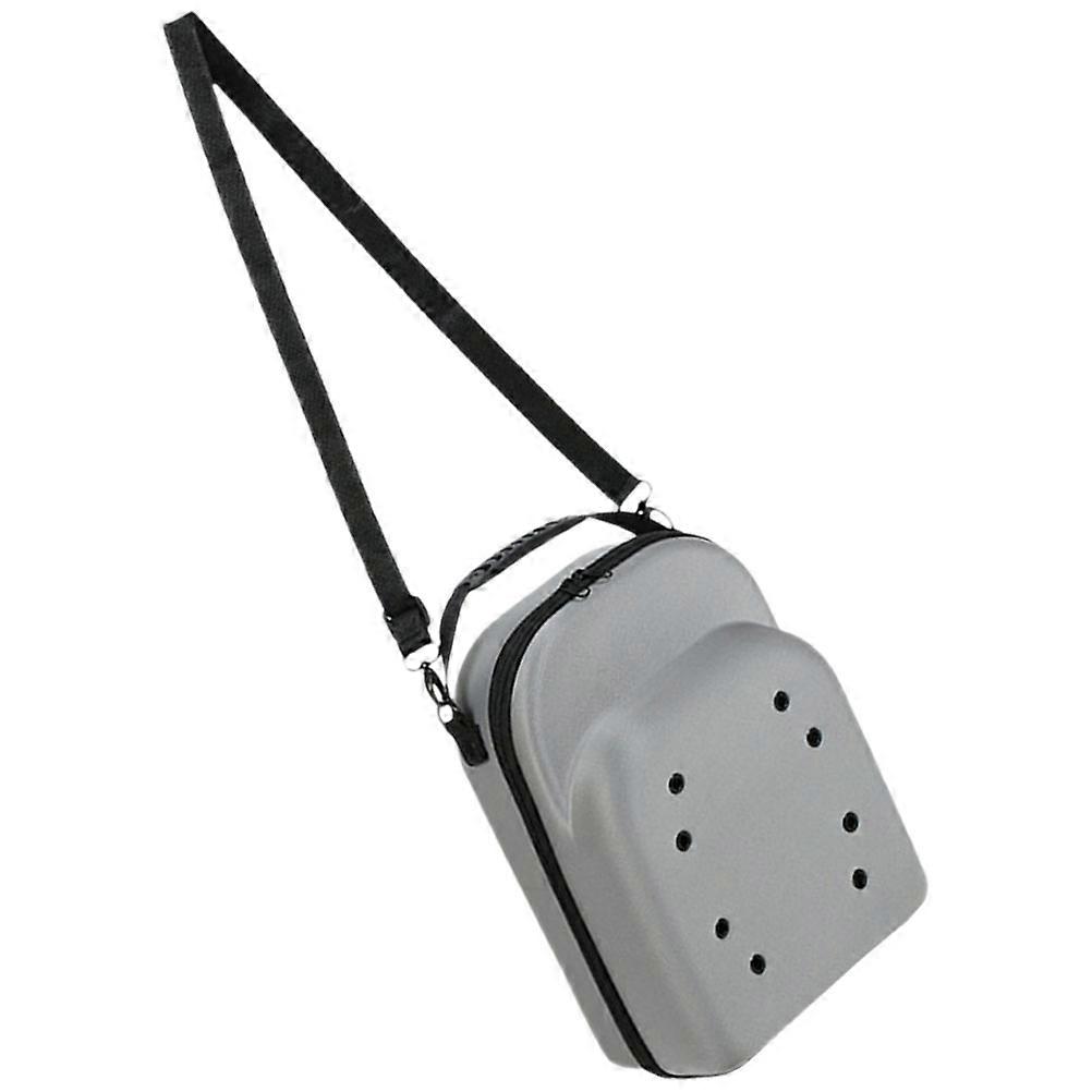 Light Grey EVA Hat Travel Case for Baseball Caps with Sturdy Strap and Compatible with Most Hats 10.5 x 6.5 x 4.5 Inches