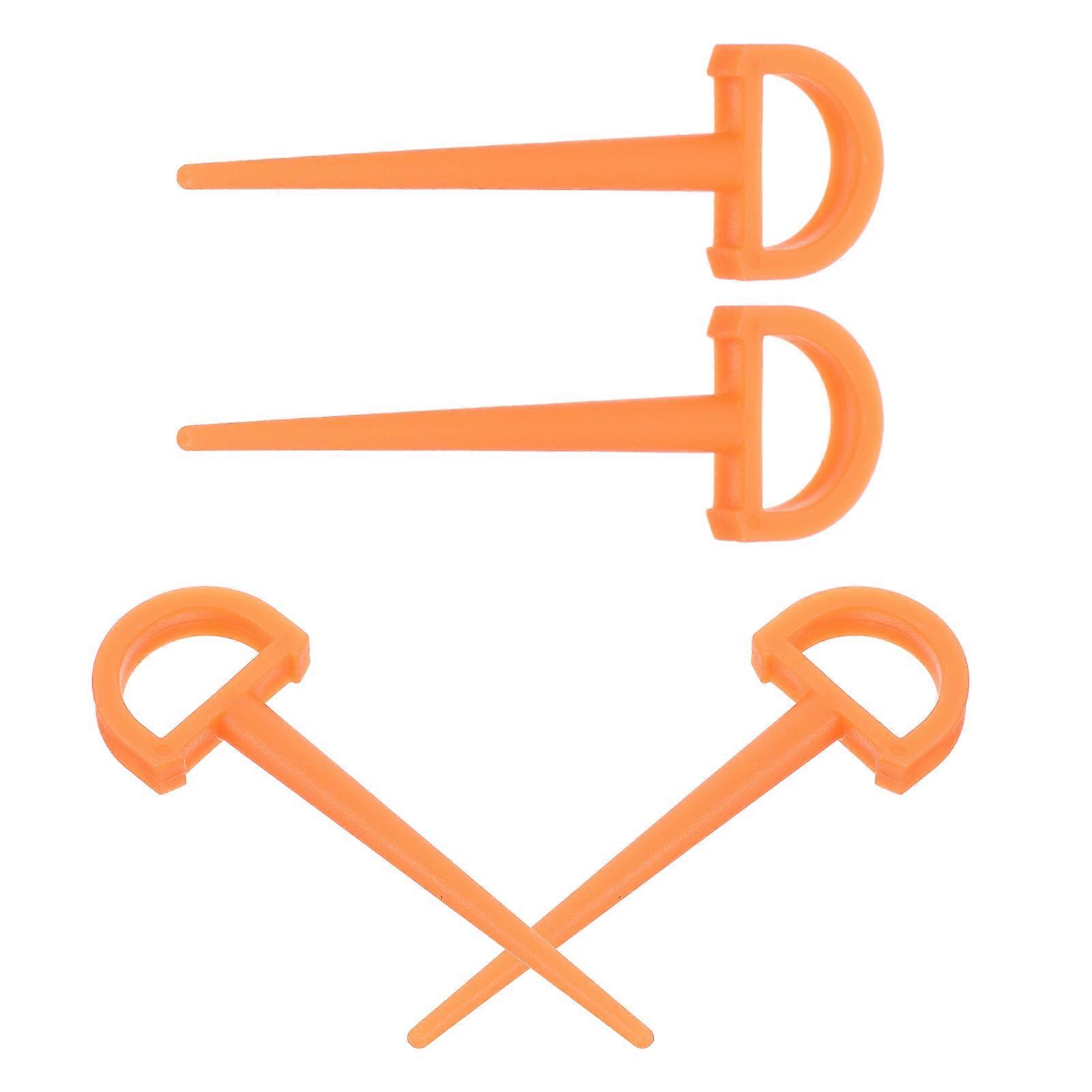 Durable Orange Plastic Tent Stakes for Camping Securely Anchors Tents and Canopies 4Pcs