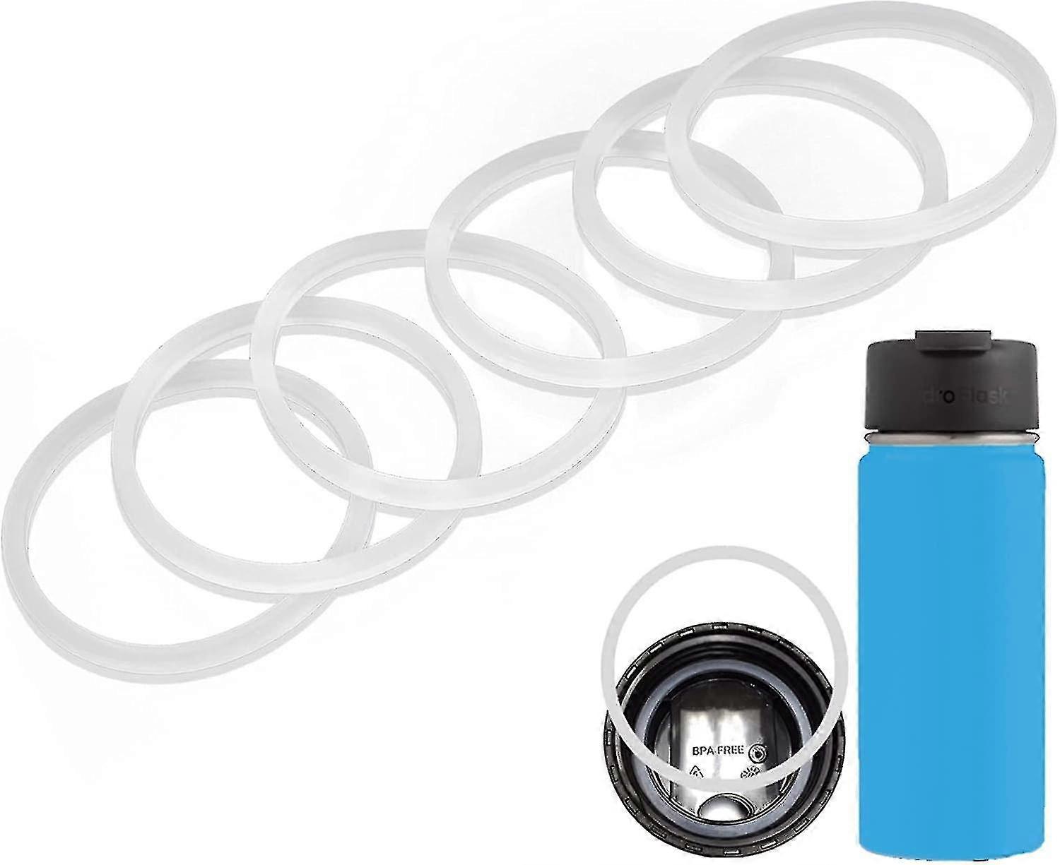 6 Pcs Replacement O Ring For Hydro Flask Wide Mouth Coffee Lid, Rubber Seal Fit Hydroflask Lid, 2 Inch Flip Lid Gasket For Hydroflask Lid, Compatible
