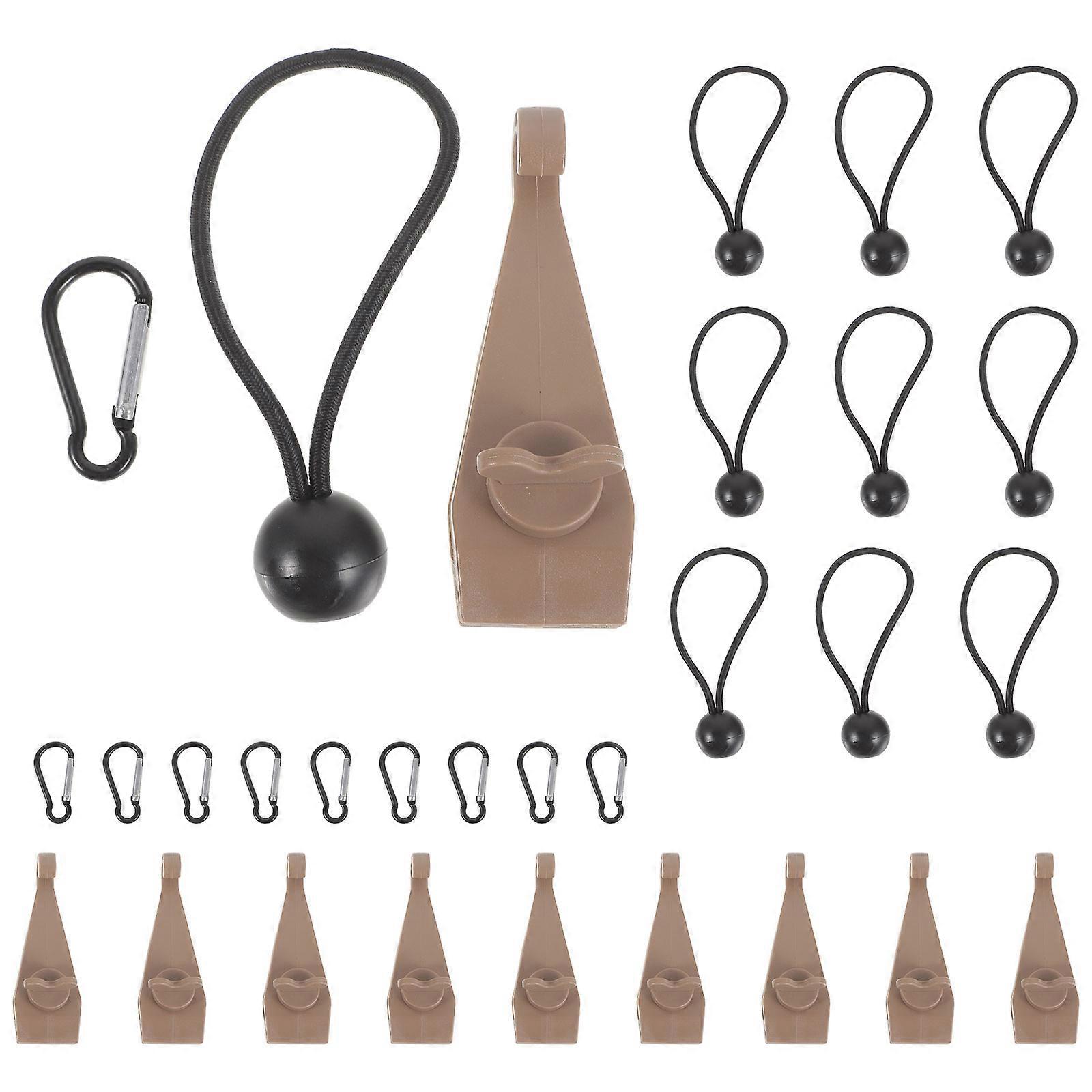 Heavy Duty Tent Clips for Fixing Use Made of Nylon and Metal Lightweight Portable Light Brown