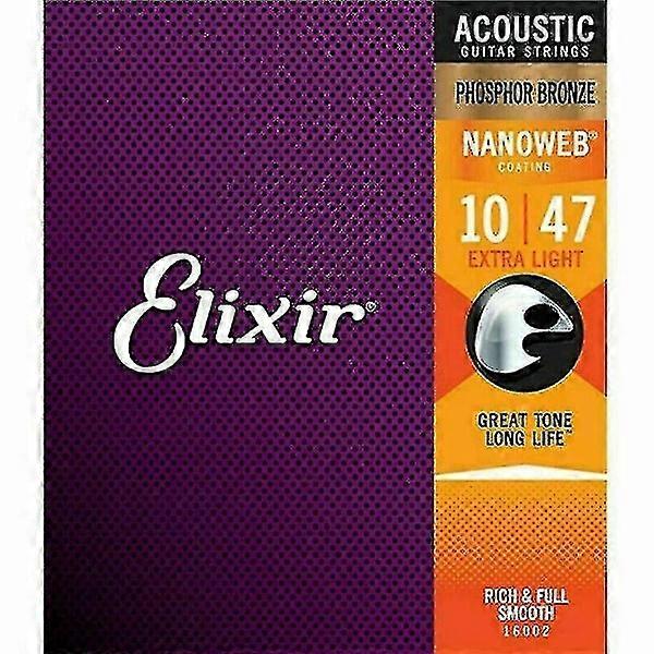 Elixir Acoustic Guitar Strings Nanoweb Phosphor Bronze Light