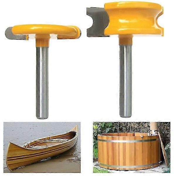 2-pack 1/4'' Shank Canoe Flute Beading Router Bits Set