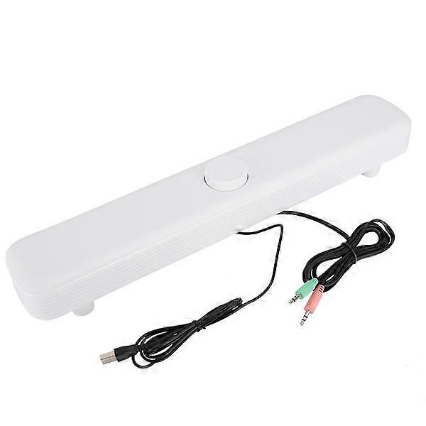 SADA V-101 Multimedia Table Strip Speaker for Computer PC Mobile Phone with Dual Speakers (White)