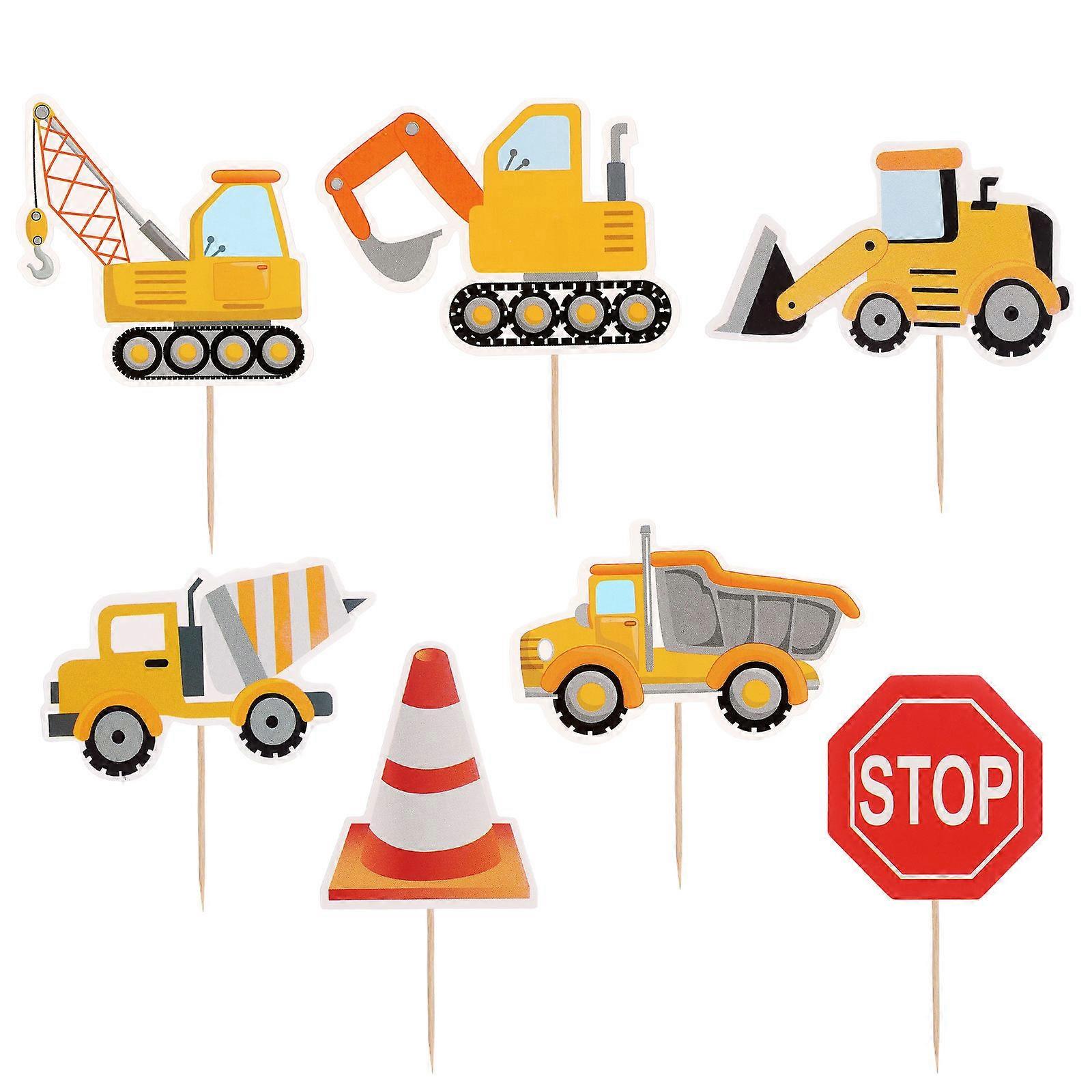 ダンプトラックデザートピック24パック楽しいパーティーフードデコレーション子供の誕生日イベントに最適