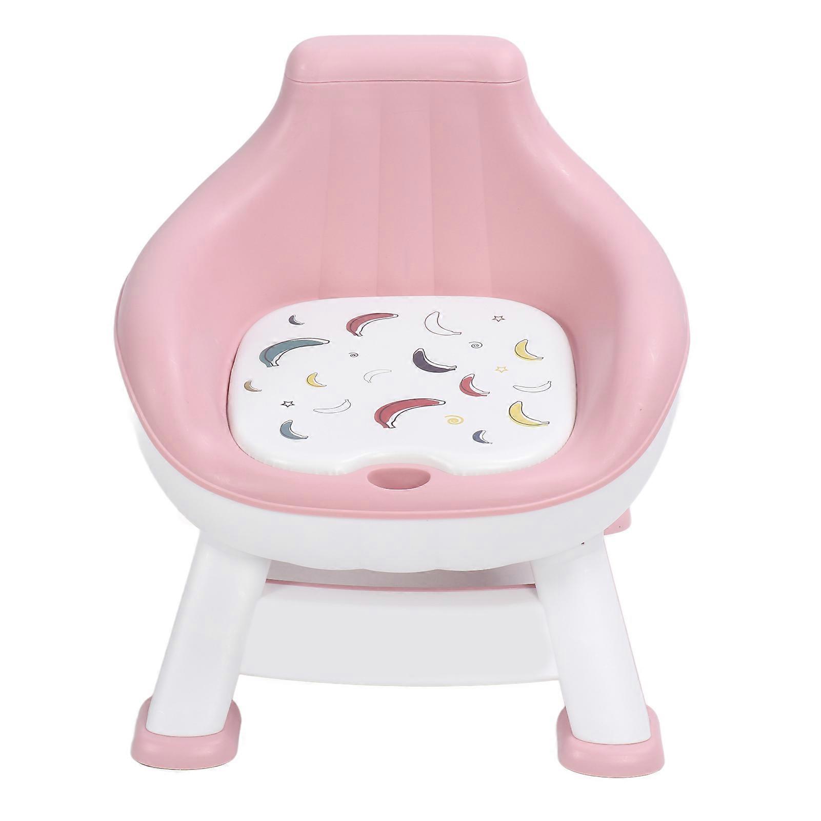 Baby Chair Back Support Stable Legs Soft Cushion Multifunction Todder Chair with Beeping Sound Pink