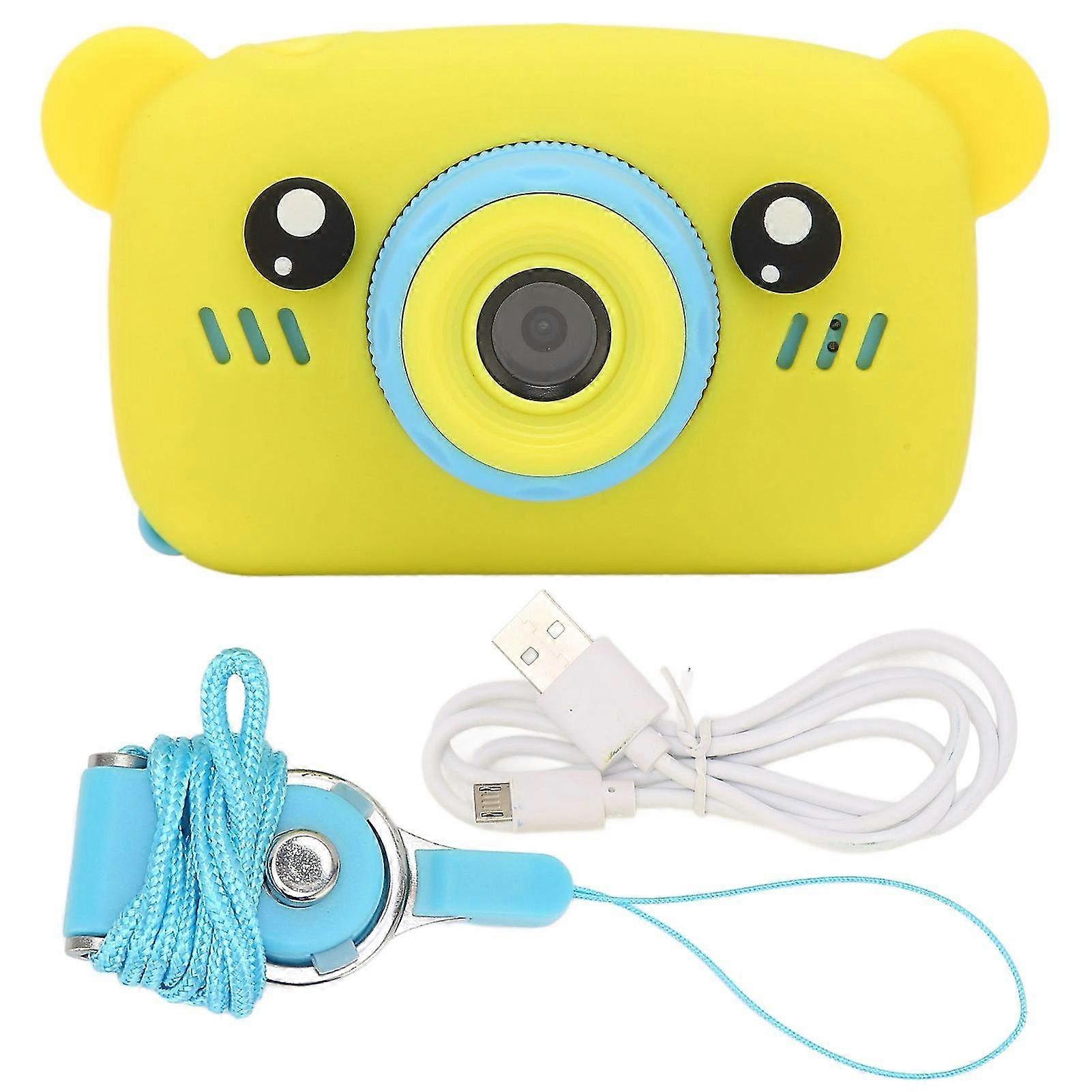 HD Kids Camera with Dual Front & Rear Cameras - Multifunctional Camera for Ages 3-10 in Vibrant Yellow - Perfect Gift for Young Photographer