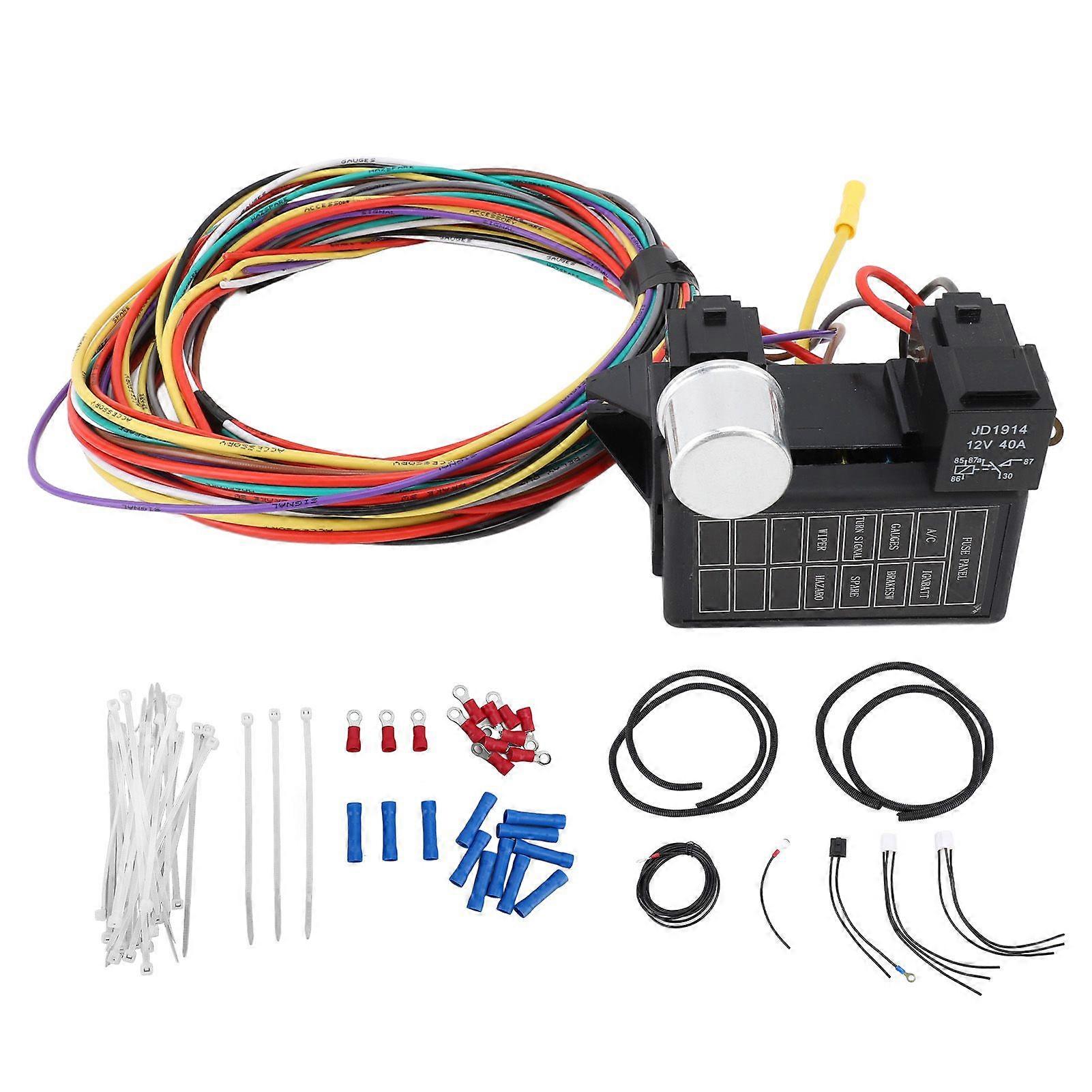 stable 8 circuit wire harness kit for automotive use