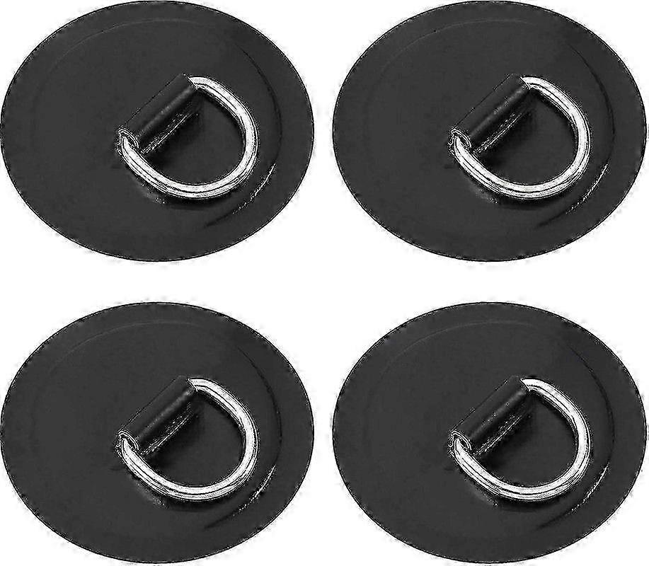 ZENGO Pack D-Ring Patches for Inflatable Kayak, PVC for Boat, Canoe, Raft, Canoe, Kayak, Surfboard, No Glue Included, 4" Black