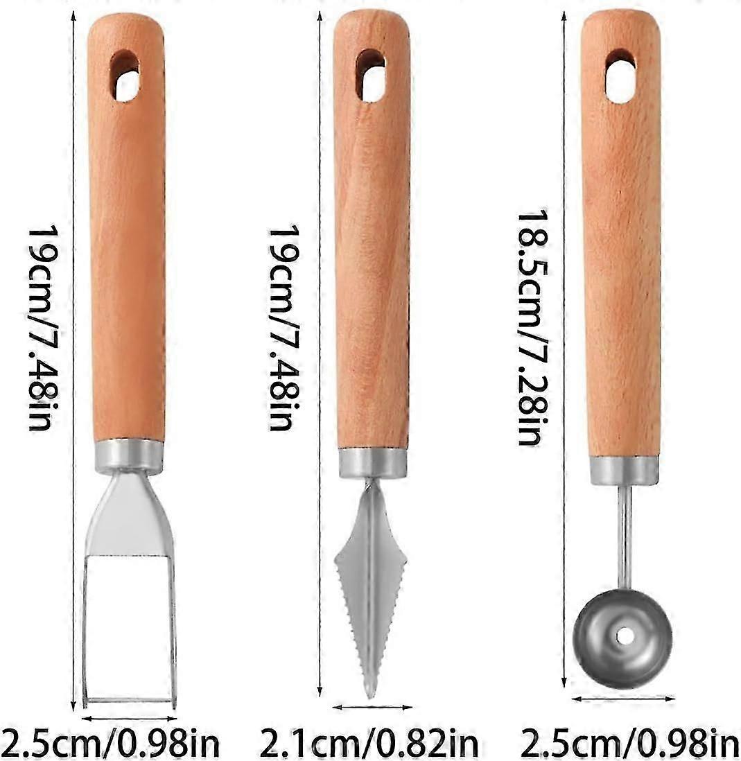 3 PCS Watermelon Cutter Slicer Tool Stainless Steel Fruit Scooper Melon Baller Scoop Set Multifunction Kitchen Tools
