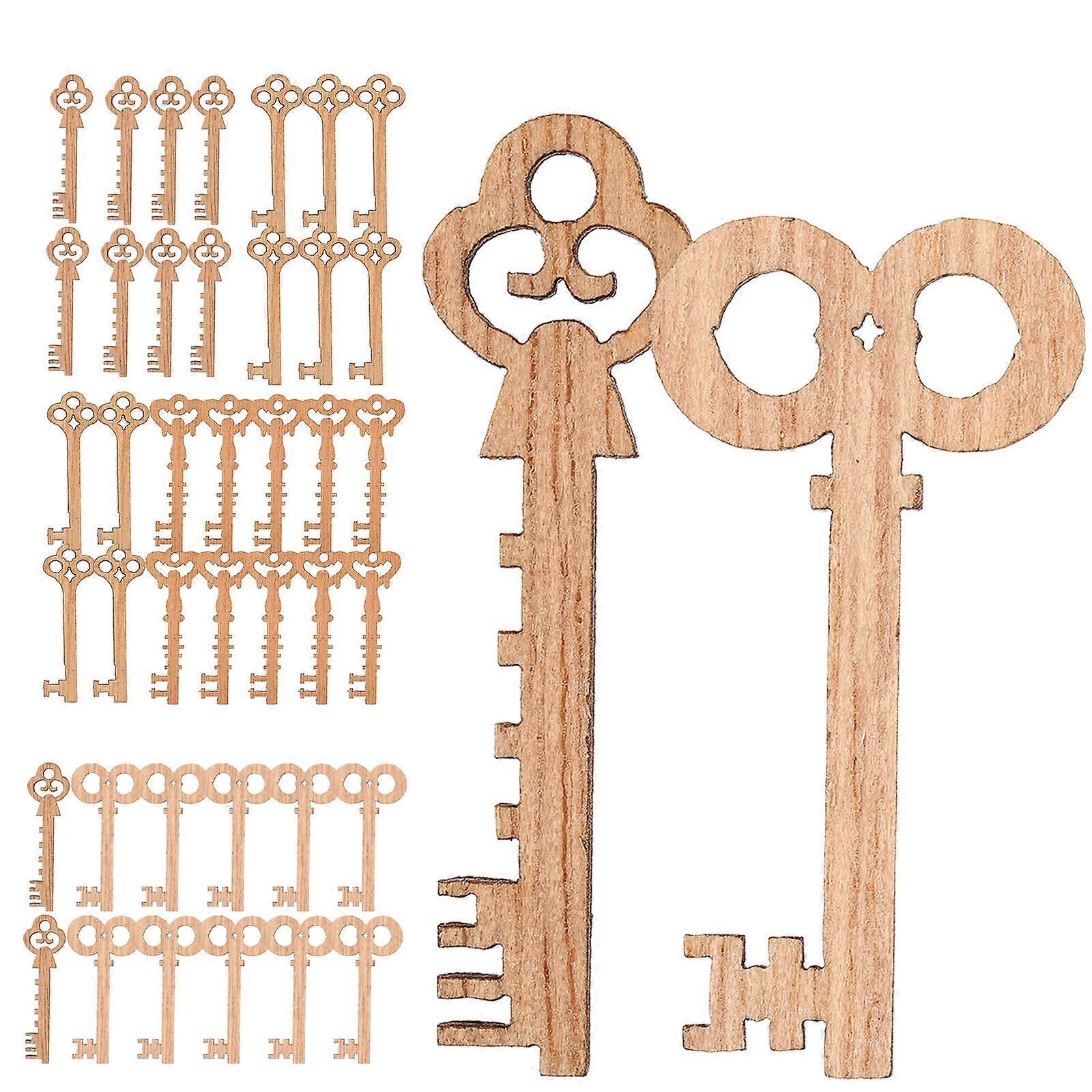 Blank Wooden Keys, Perfect for Gift Tags and Creative Scrapbooking Projects