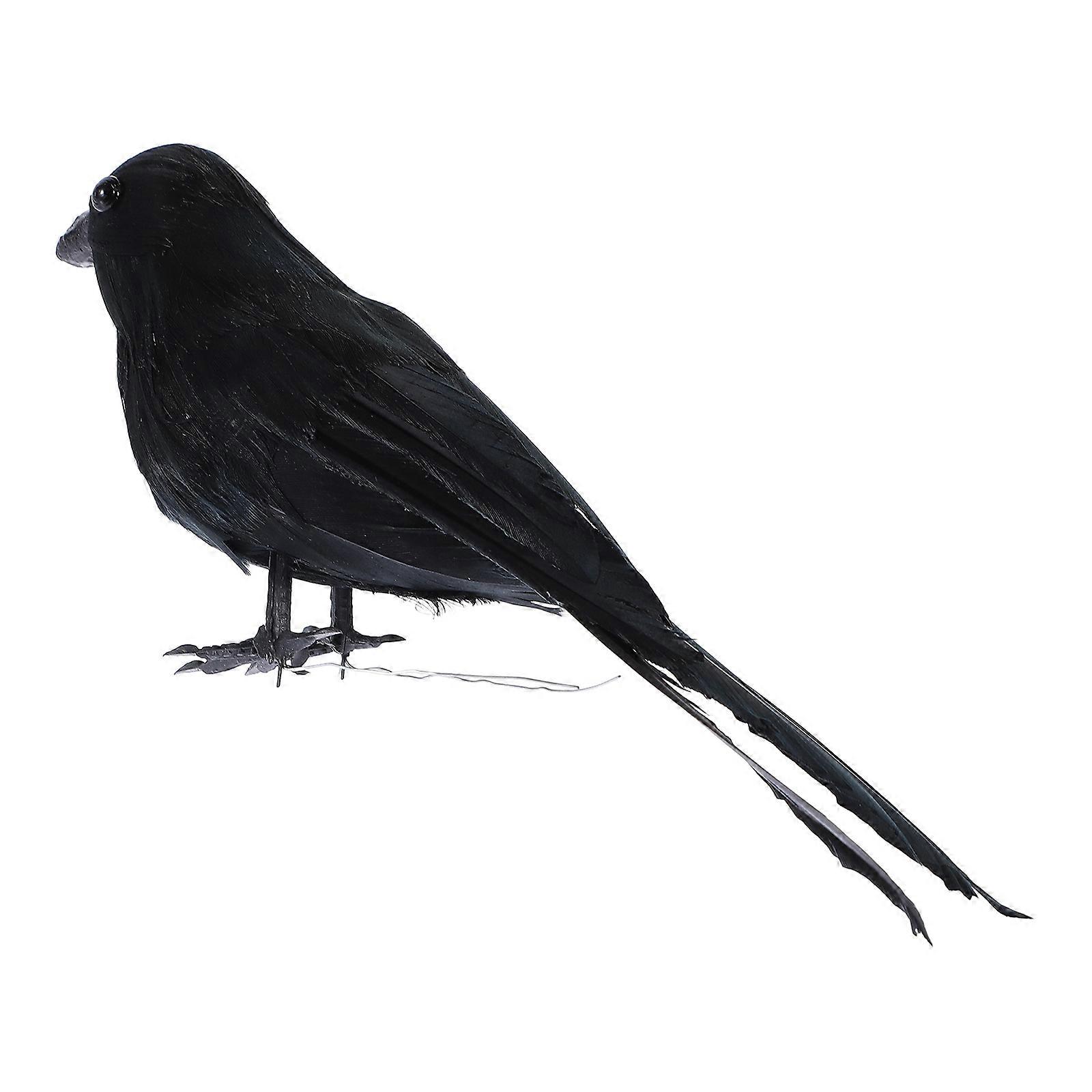 Simulated Crow Ornaments for Decor Featuring Plastic and Material Black