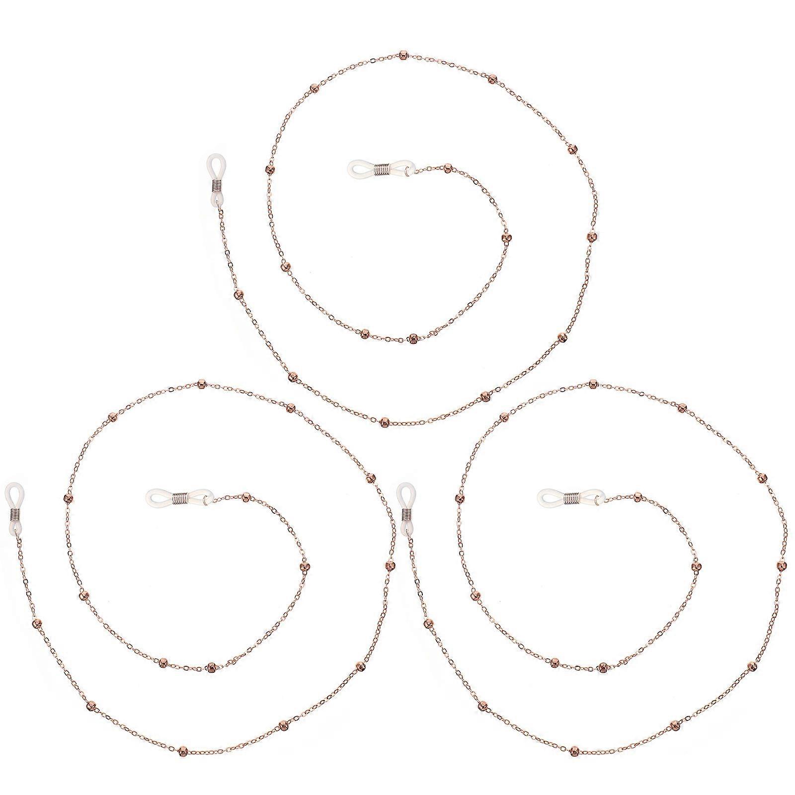 Beaded Eyeglass Chains Copper Beads Design Keeps Glasses Secure Everyday Use 3Pack