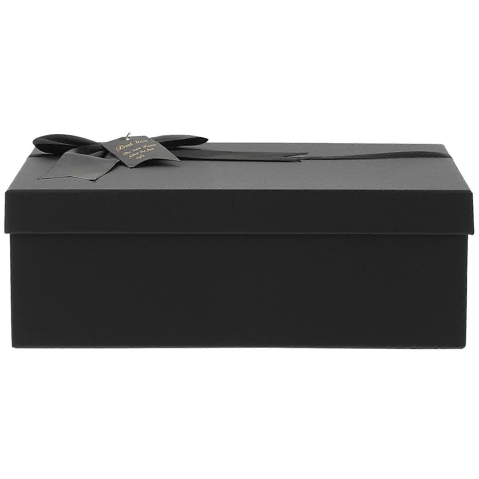 Packing Boxes Gift Container Storage Rectangular Black Paper 32x24x11cm 1Set