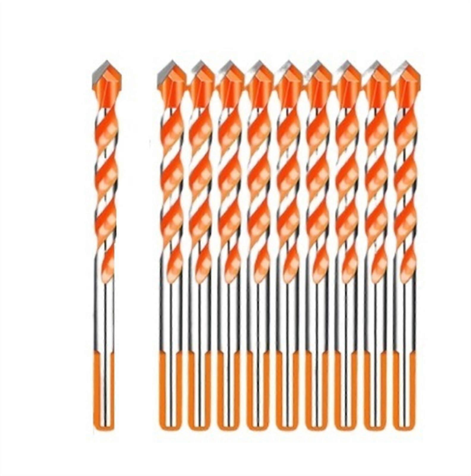 Threaded Triangular Tungsten Steel Drill Bit For Wall Brick Marble 8mm 10PCS Color A For Hand And Electric Drills