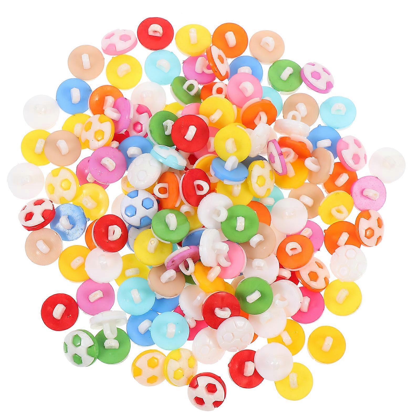 Resin Footballs Shape Button 150Pcs Multi Color Buttons for DIY Sewing Easy Storage Portability
