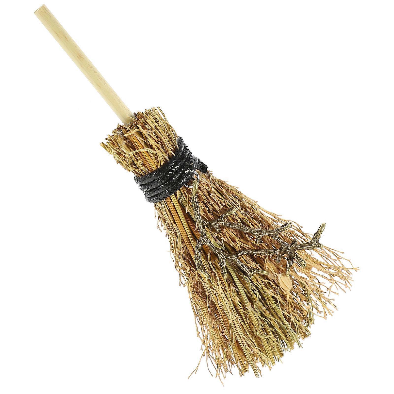 Mini Broom Shape Pendant Craft Accessory For Garden Decor Handcrafted 1 Set