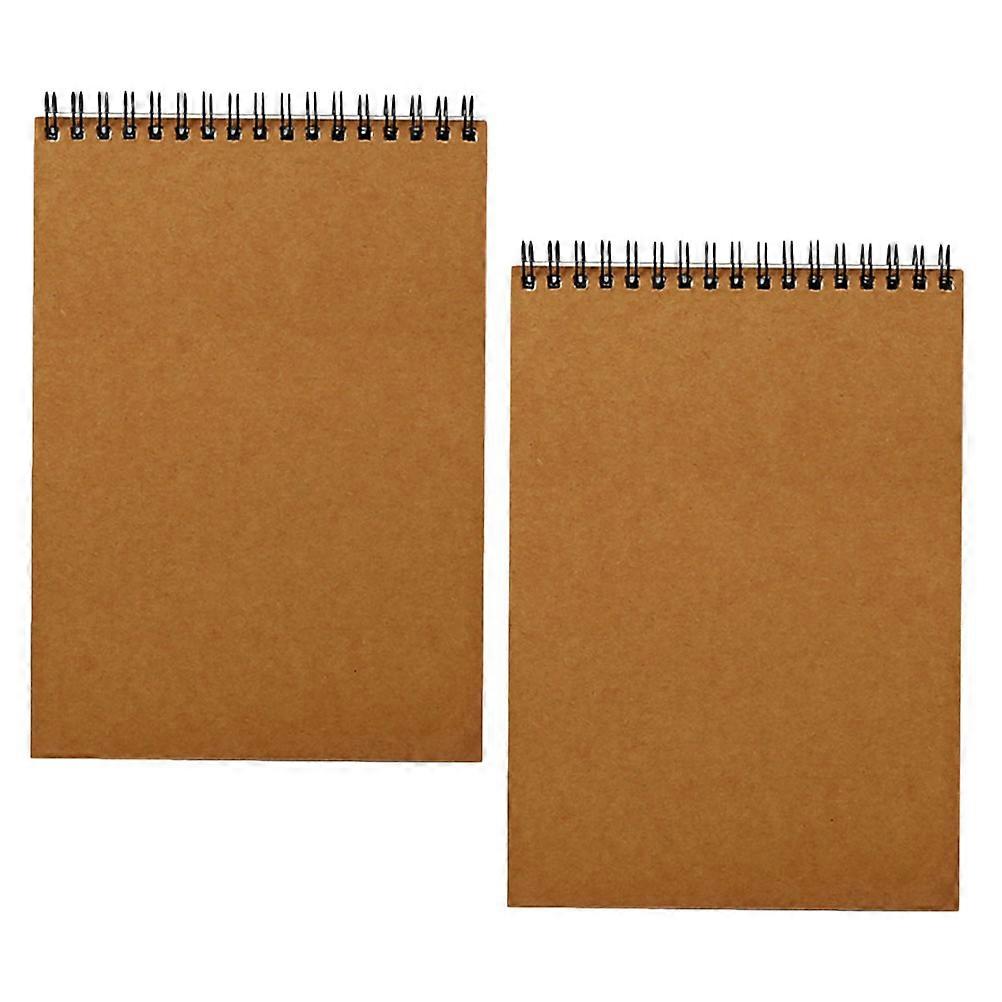 Sketch Book Coil Notepads for Drawing 2Pcs Spiral Notebooks Brown Paper
