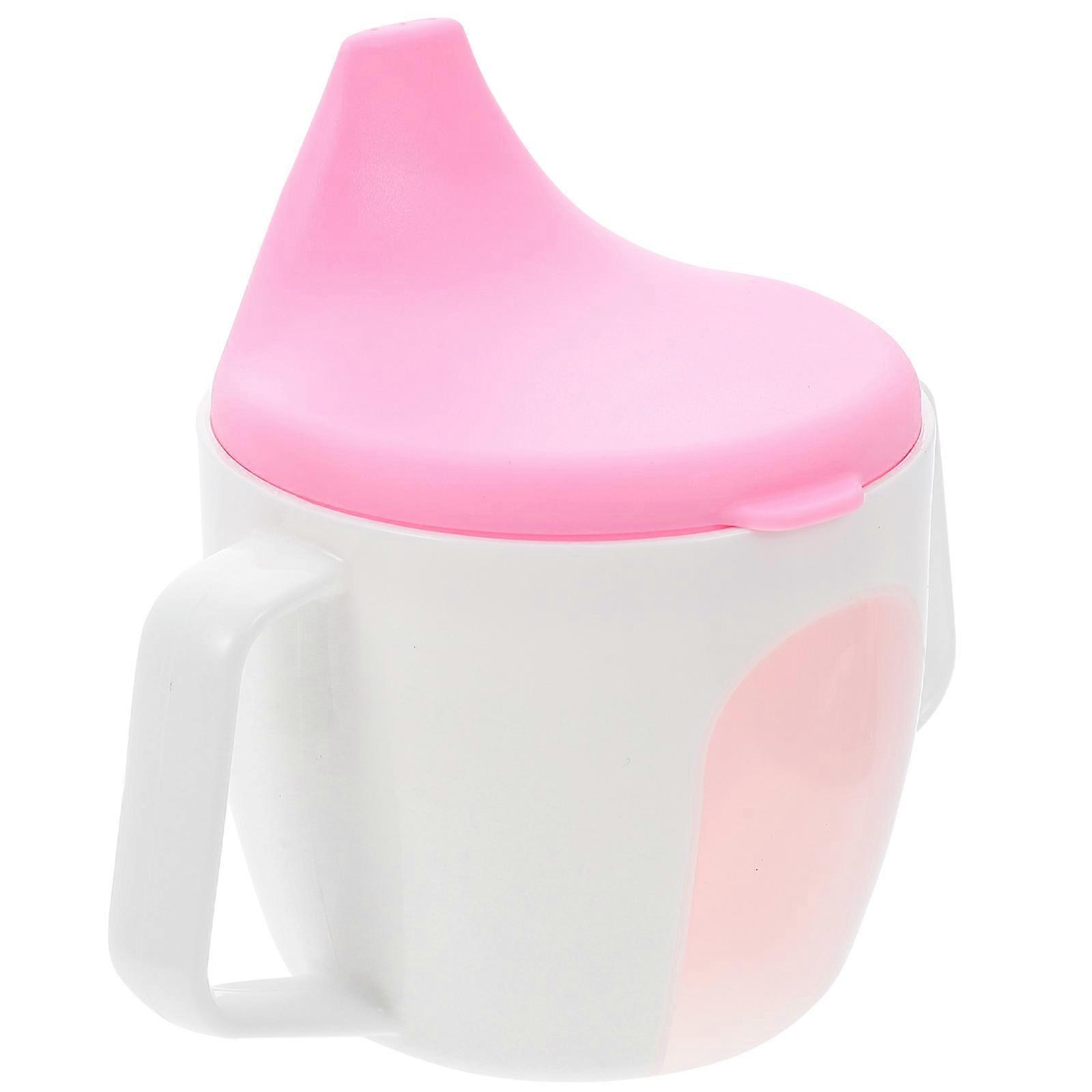 Baby Sippy Cup with Handle Pink Ergonomic Design Leak Proof Plastic Water Cup for Storage Use 9 oz