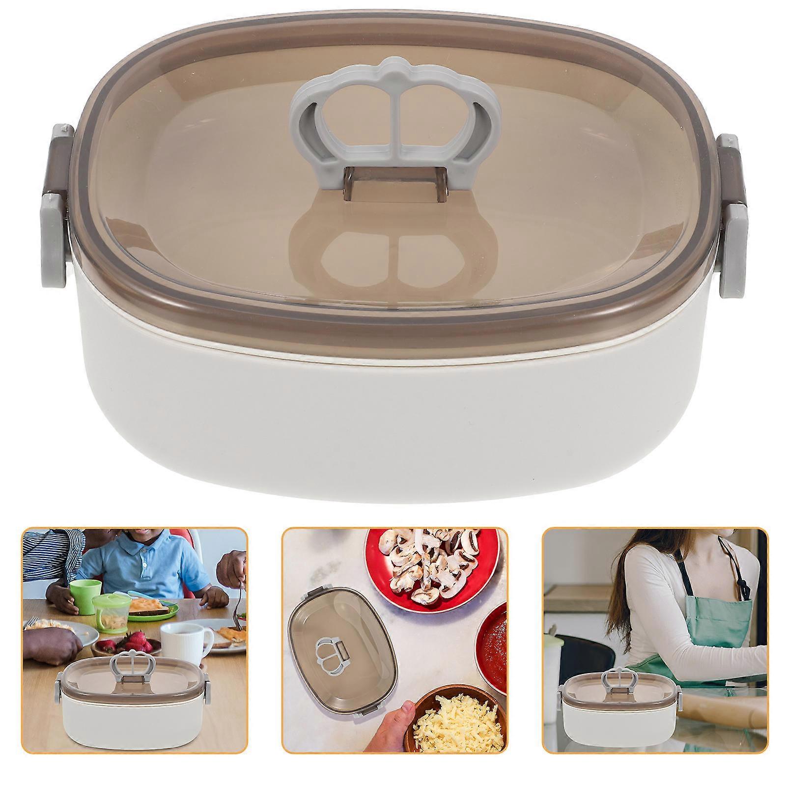 for Adults Made of Safe PP Material Grey Color Leakproof with Cover 7 Inch x 5 Inch x 3 Inch