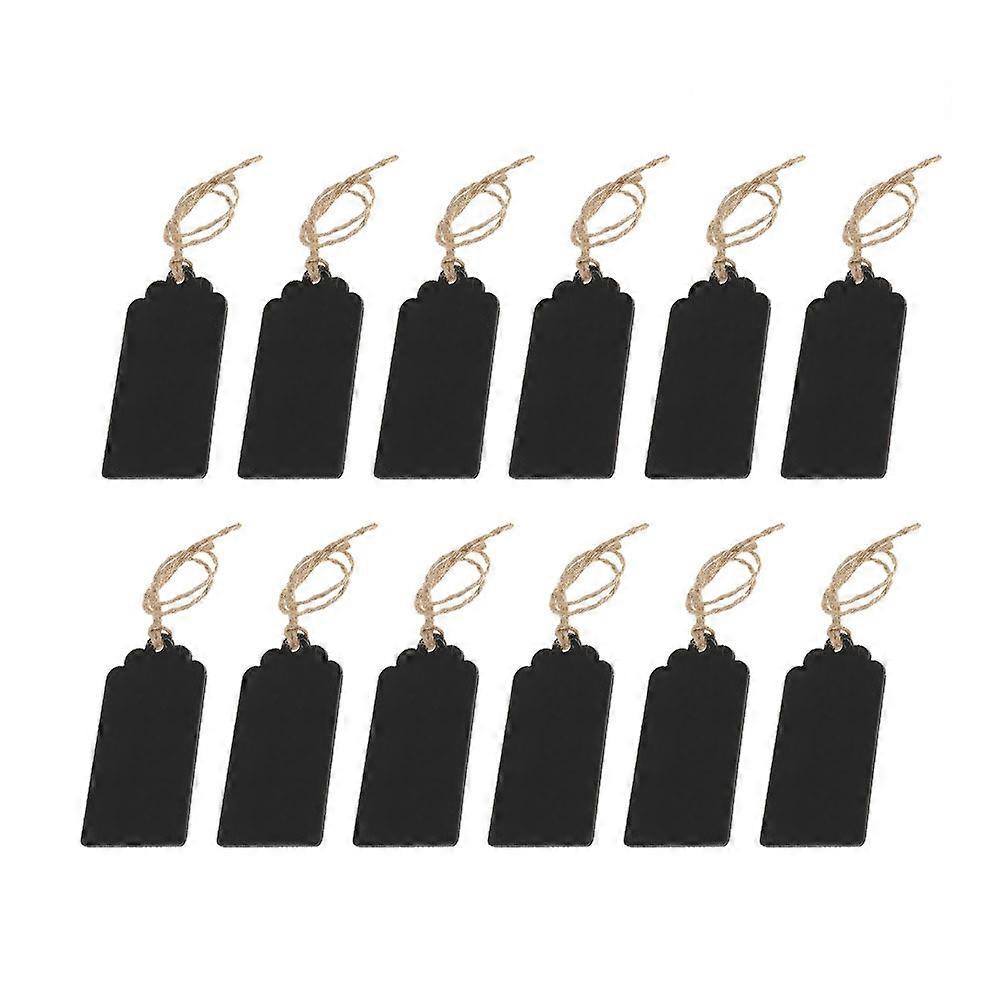 Wooden Mini Blackboards 40Pcs Double Side Display Message Boards For DIY Crafts And Home Decoration Featuring Hemp Rope