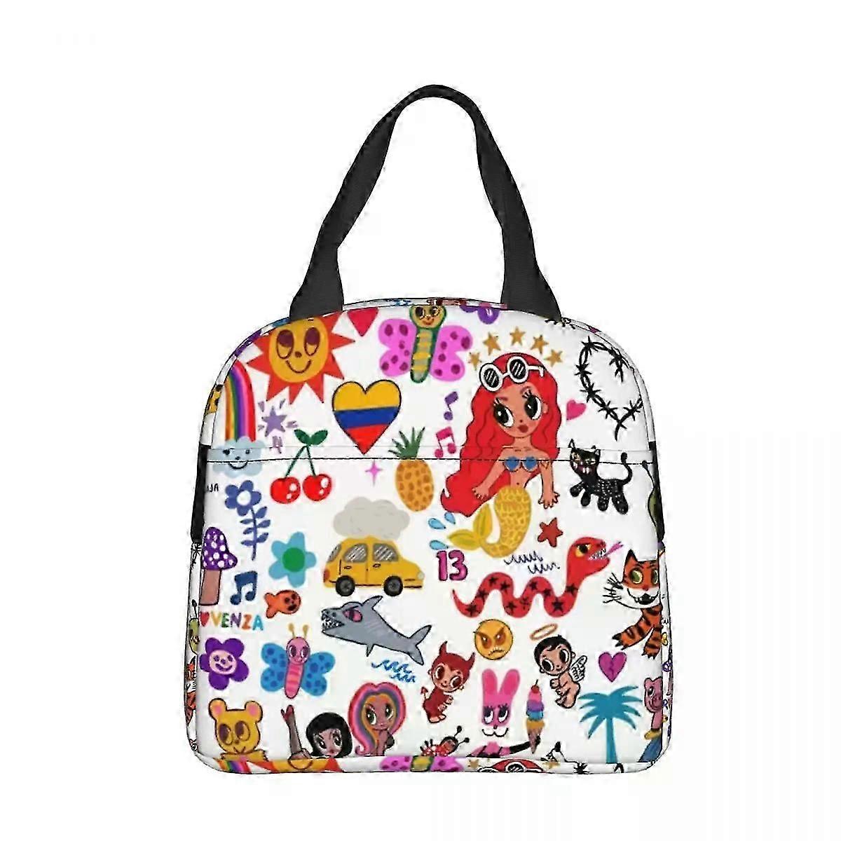 a767 Karol G Bichota断熱ランチバッグサーマルバッグミールコンテナ大容量ランチボックストートフードハンドバッグカレッジtbz816