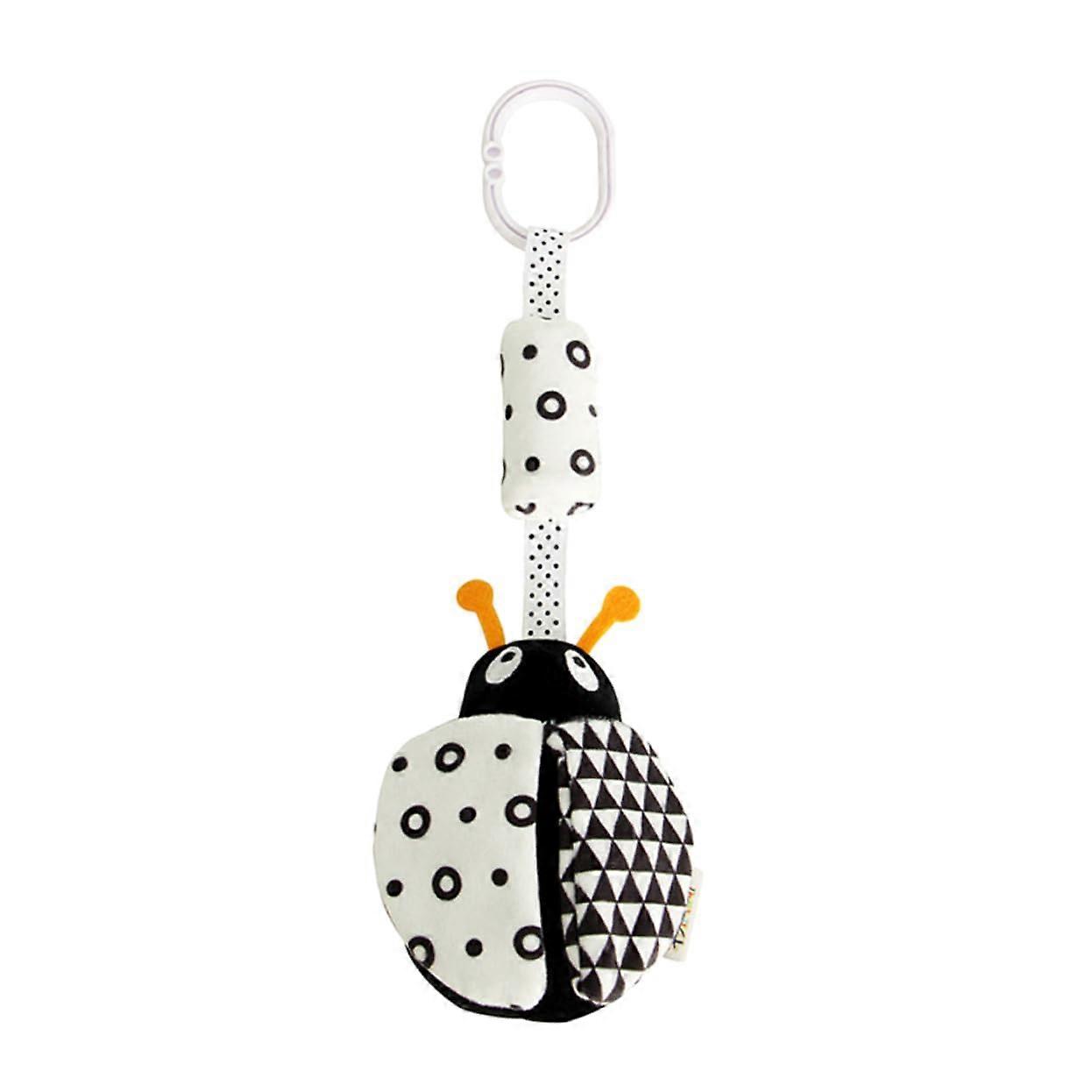 Animal Black And White Wind Chime Rattles Toy Plush 30x15x6 Cm Educational Interactive